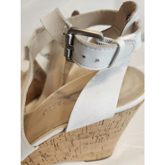 Franco Sarto Women's Cork Wedge Sandal White Size 7 - Picture 7 of 9